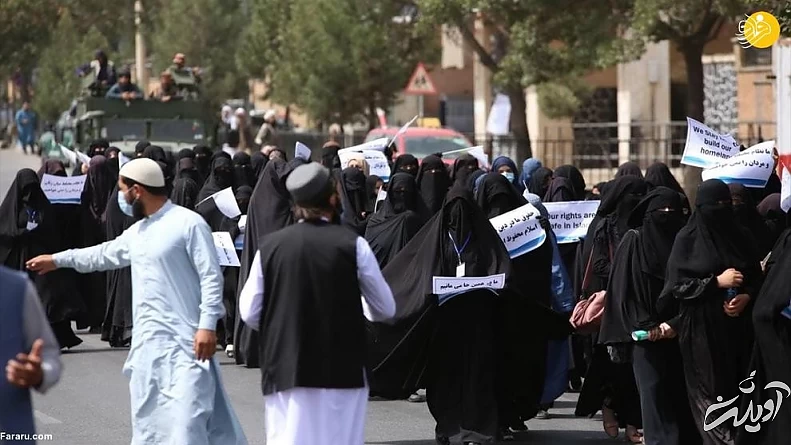 (تصاویر) تظاهرات زنان هوادار طالبان